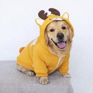 Yellow Reindeer Halloween Costume For 2X-Large Dogs